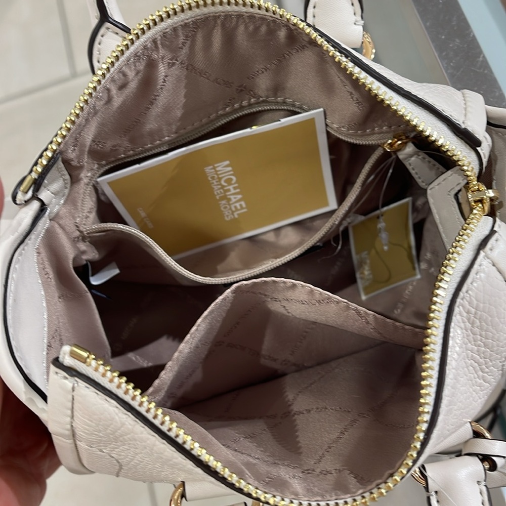 Michael Kors Carine Extra-Small Pebbled Leather Satchel Crossbody 
Lt Cream 
NWT - Picture 13 of 16